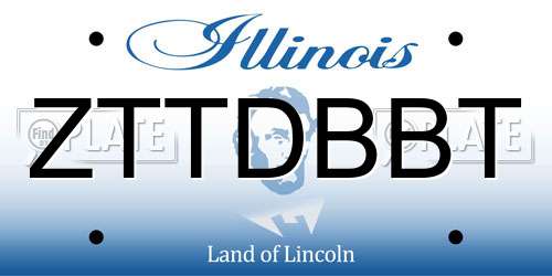 ZTTDBBT Illinois License Plate