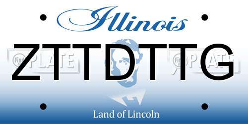 ZTTDTTG Illinois License Plate
