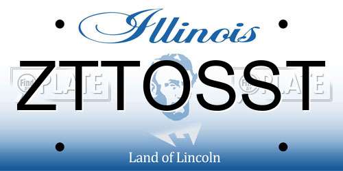 ZTTOSST Illinois License Plate