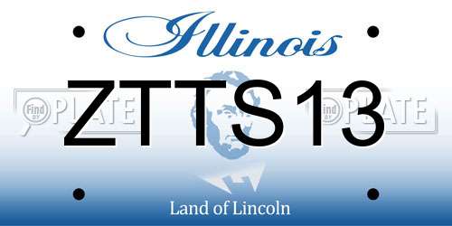 ZTTS13 Illinois License Plate