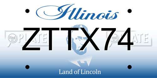 ZTTX74 Illinois License Plate