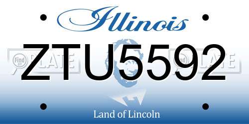 ZTU5592 Illinois License Plate