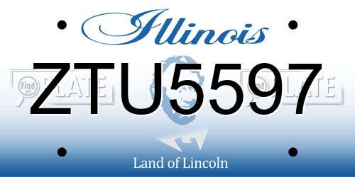ZTU5597 Illinois License Plate