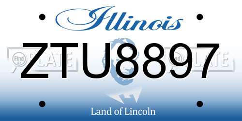 ZTU8897 Illinois License Plate