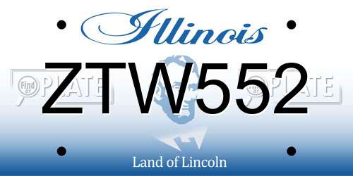ZTW552 Illinois License Plate