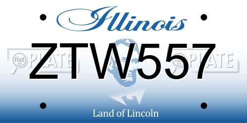 ZTW557 Illinois License Plate