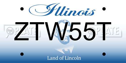 ZTW55T Illinois License Plate