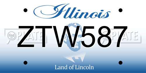 ZTW587 Illinois License Plate