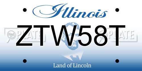 ZTW58T Illinois License Plate