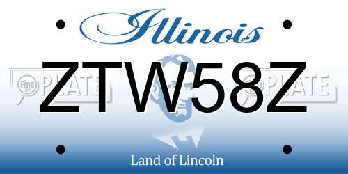 ZTW58Z Illinois License Plate