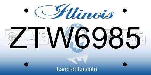 ZTW6985 Illinois License Plate
