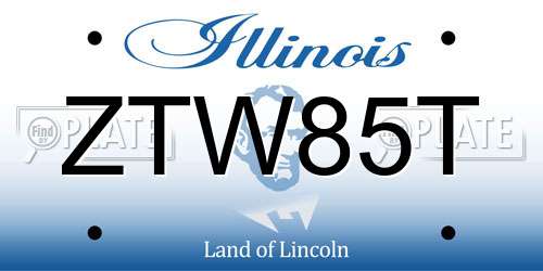 ZTW85T Illinois License Plate