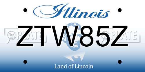 ZTW85Z Illinois License Plate