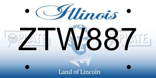 ZTW887 Illinois License Plate