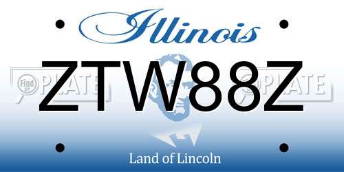 ZTW88Z Illinois License Plate