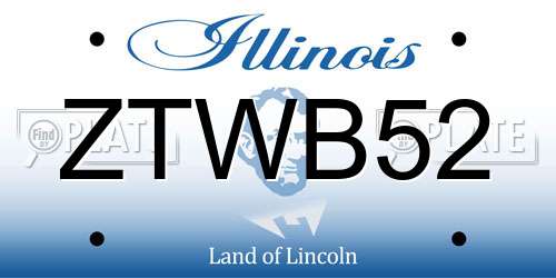 ZTWB52 Illinois License Plate