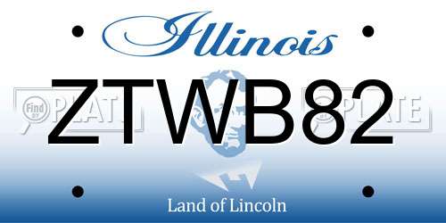 ZTWB82 Illinois License Plate