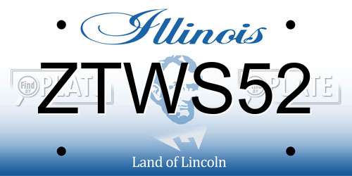 ZTWS52 Illinois License Plate