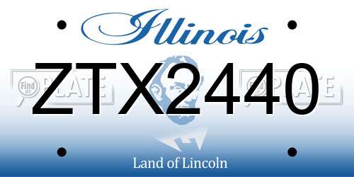 ZTX2440 Illinois License Plate
