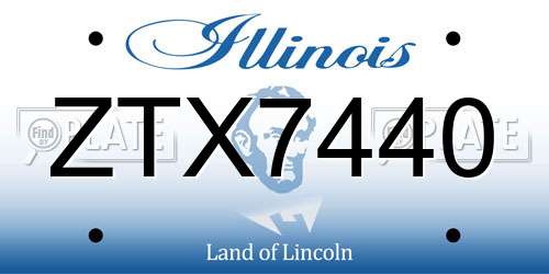 ZTX7440 Illinois License Plate
