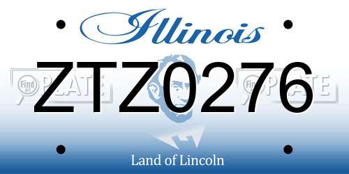 ZTZ0276 Illinois License Plate