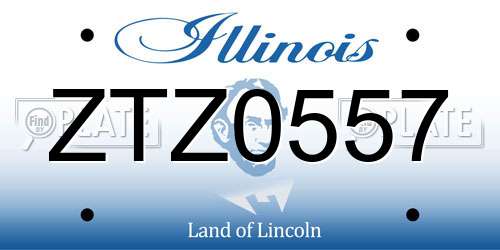 ZTZ0557 Illinois License Plate