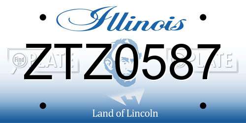 ZTZ0587 Illinois License Plate