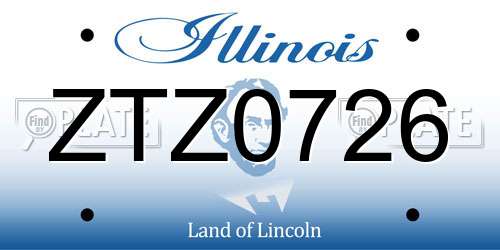 ZTZ0726 Illinois License Plate