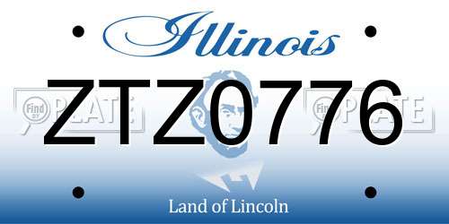 ZTZ0776 Illinois License Plate