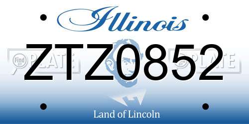 ZTZ0852 Illinois License Plate