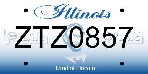 ZTZ0857 Illinois License Plate