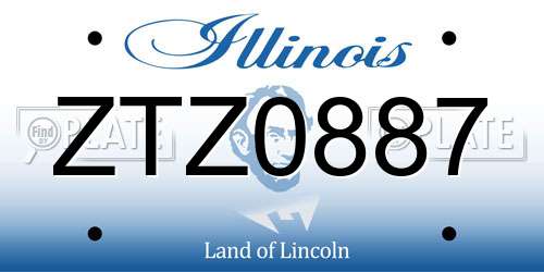ZTZ0887 Illinois License Plate