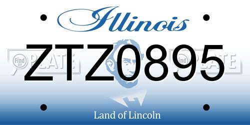 ZTZ0895 Illinois License Plate