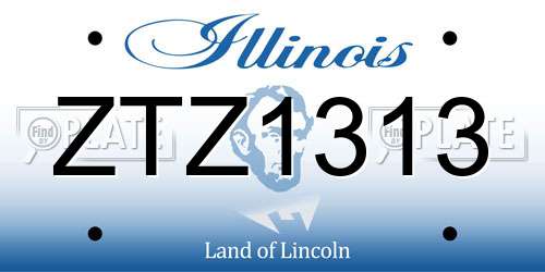 ZTZ1313 Illinois License Plate