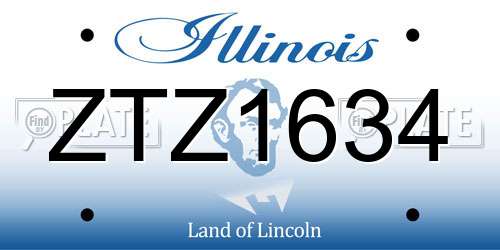 ZTZ1634 Illinois License Plate