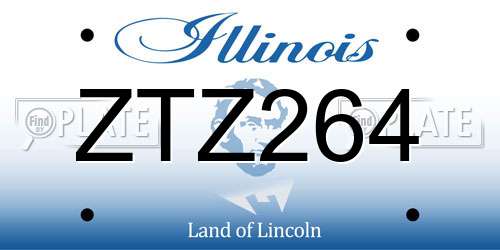 ZTZ264 Illinois License Plate