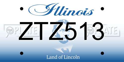 ZTZ513 Illinois License Plate