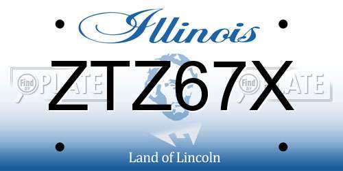ZTZ67X Illinois License Plate