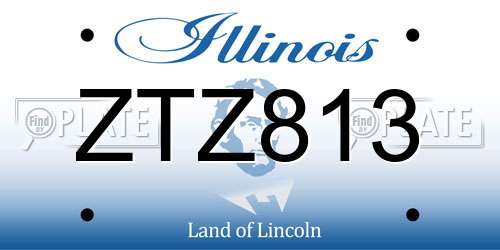 ZTZ813 Illinois License Plate