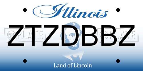 ZTZDBBZ Illinois License Plate