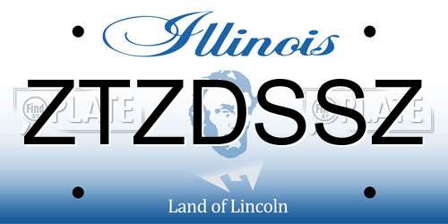 ZTZDSSZ Illinois License Plate