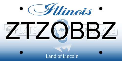 ZTZOBBZ Illinois License Plate