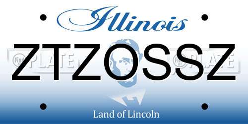 ZTZOSSZ Illinois License Plate