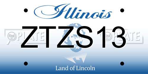 ZTZS13 Illinois License Plate