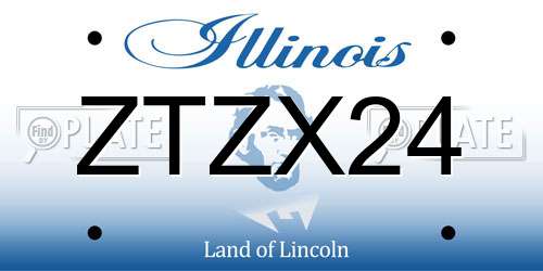 ZTZX24 Illinois License Plate