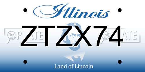 ZTZX74 Illinois License Plate