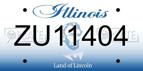 ZU11404 Illinois License Plate