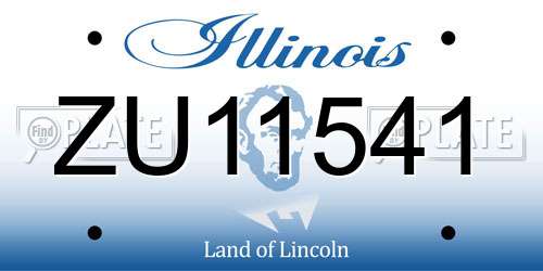 ZU11541 Illinois License Plate