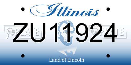 ZU11924 Illinois License Plate
