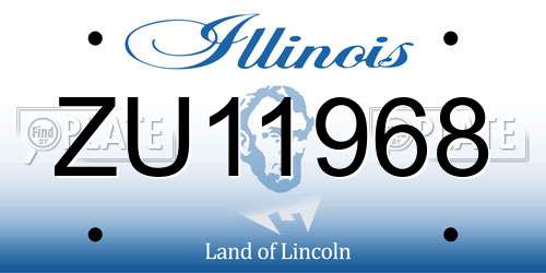 ZU11968 Illinois License Plate